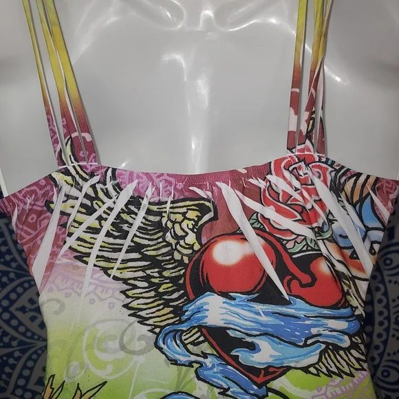 Colorful Graphic Vintage Tank Dress - Picture 7 of 8